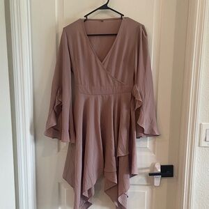 Elegant Mauve Wrap Dress